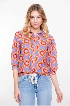 Geisha 53209-20 blouse blue/pink
