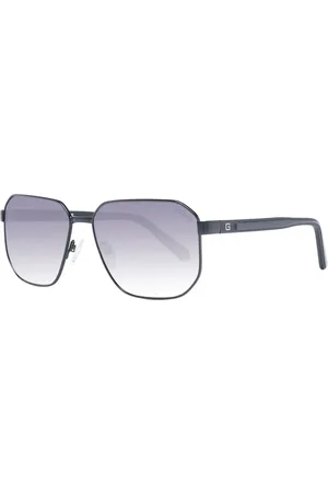 Guess Zwarte metalen zonnebril voor mannen