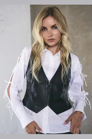 Co`Couture Phoebe gilet leer