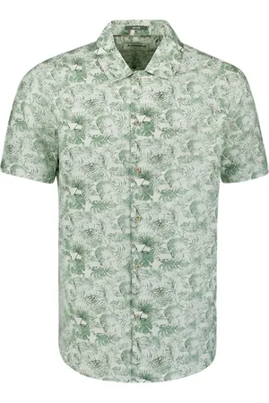 No Excess Shirt short sleeve allover printed with linen dessin