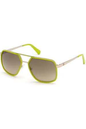 Guess Groene metalen zonnebril voor mannen