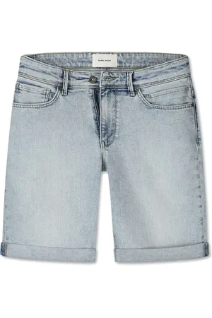 Pure Path The miles slim fit denim short denim light blue