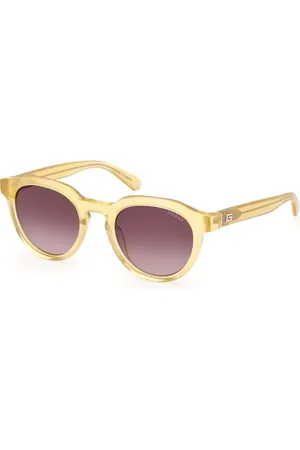 Guess Gele plastic zonnebril voor mannen 50mm lens