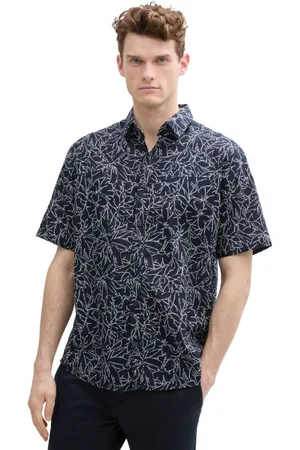 TOM TAILOR Printed cotton linen shirt