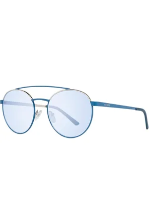 Guess Blauwe zonnebril voor mannen aviator stijl