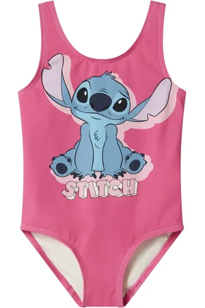 NAME IT Meisjes badpak nmfmodina stitch ronde hals karmijn