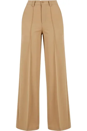 Urban classics Dames wijd geplooide broek
