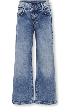 ONLY Zomer jeans broek meisjes , wide leg fit kogcherry