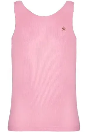 Like Flo Zomer tanktop meisjes blossom rib ebru