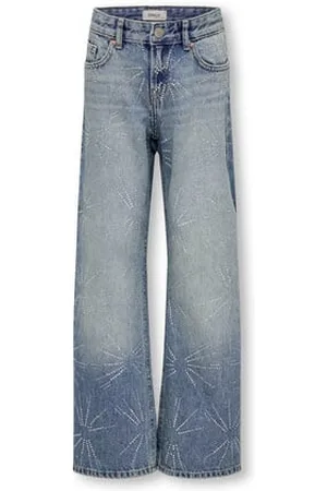 ONLY Zomer jeans broek meisjes , wide leg fit koghope