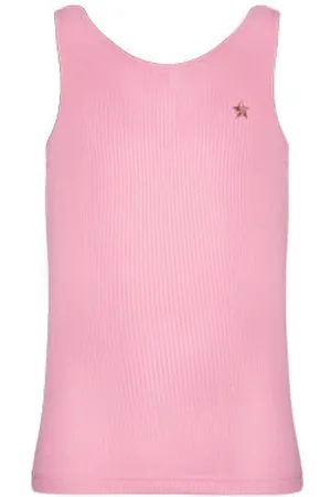Like Flo Zomer tanktop meisjes blossom rib ebru