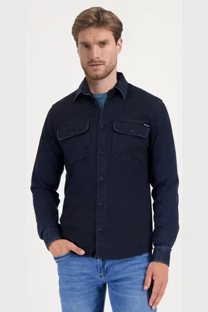 Gabbiano Heren overshirt 335238 901 navy denim