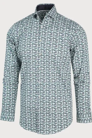 Blue Industry Blauw stippenprint overhemd |
