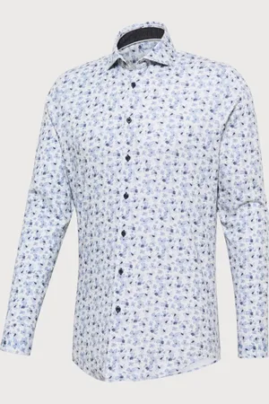 Blue Industry Overhemd jersey, bloemen motief |