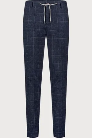 Blue Industry Jersey chino ruitmotief |