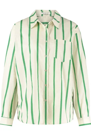 NUKUS Ss24045198 ryleigh blouse stripe light sand/green