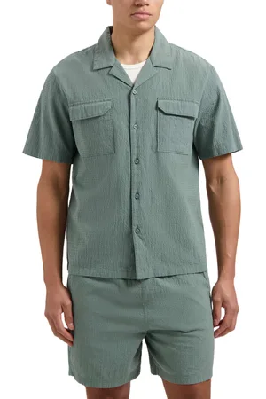 Pure Path Regular fit shortsleeve shirts faded green