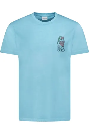 No Excess T-shirt korte mouw ronde hals met print aqua