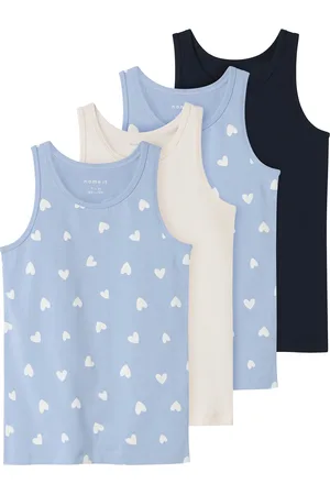 NAME IT Meisjes hemd top nkftank hartjes 4-pack multicolor