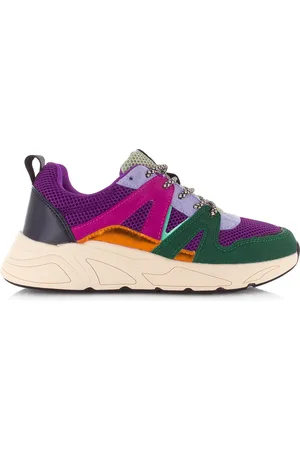 Poelman Ps green/purple/black lage sneakers dames