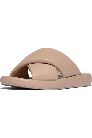 FitFlop Iqushion d-luxe padded leather cross slides