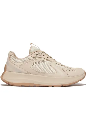 FitFlop F-mode flow suede/mesh/leather flatform sneakers