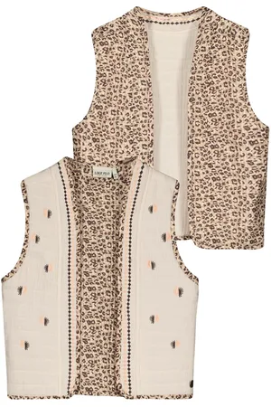 Like Flo Zomer reversibel gilet meisjes / luipaard daisy