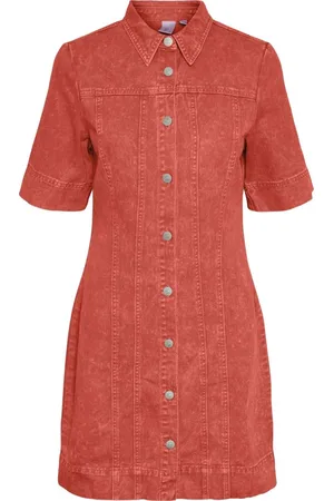 Y.A.S Yasvioletta 2/4 denim dress s. cherry tomato