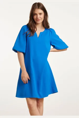 Smashed Lemon 25152 balloon sleeve kort jurkkobalt |
