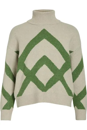 VILA Vicille rollneck ls jacquard knit zand dessin