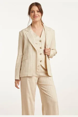 Smashed Lemon 25126 pinstriped linen blazer |