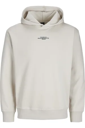 JACK & JONES Jcoalpha mountain print sweat hood beige