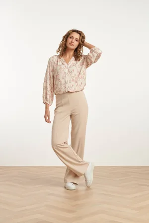 Smashed Lemon 25140 wide straight leg stretch broek |