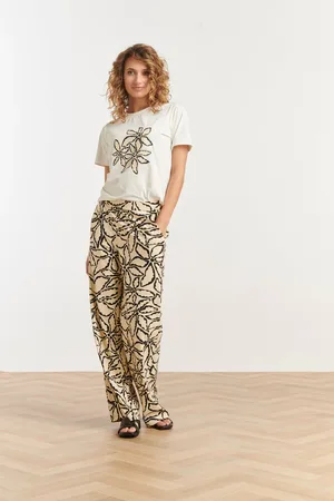 Smashed Lemon 25235 wide leg travel quality broek met e bloemenprint |