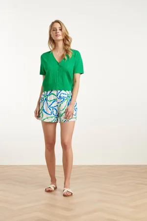 Smashed Lemon 25054 te geplooide shorts met |
