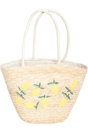 Smashed Lemon 56022 strandtas donker met citroen borduursel | dark