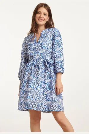 Smashed Lemon 25135 cobalt brie anglaise jurk |