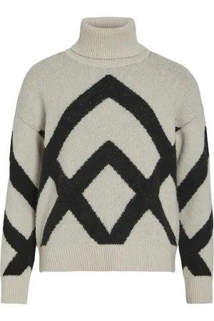 VILA Vicille rollneck ls jacquard knit zand dessin
