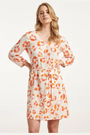 Smashed Lemon 25163 korte jurk met perzik dierenprint |