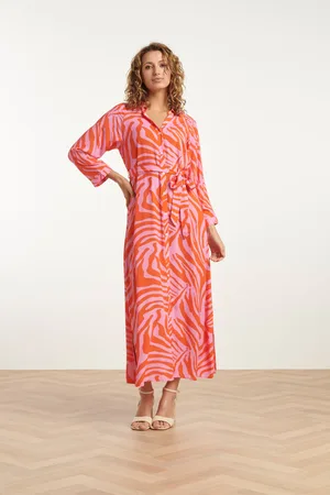 Smashed Lemon 25086 summer maxi shirt jurk met dierenprint |