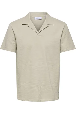 Only & Sons Onskian reg seersucker resort polo 22032818 silver lining