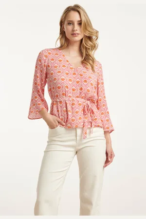 Smashed Lemon 25184 wrap top met schelpenprintperzik |