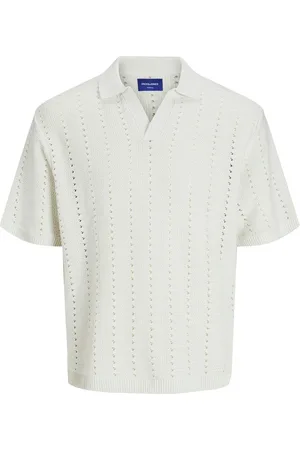 JACK & JONES Jorparos knit easter ss crochet pol off-white