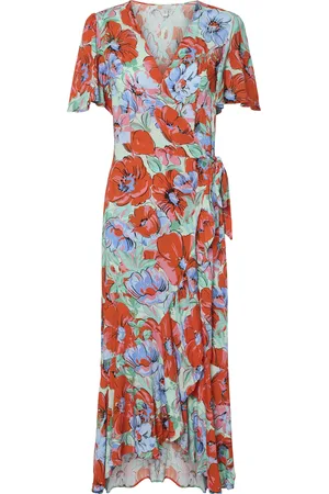 Y.A.S Yassirima ss wrap long dress s. show cherry toma