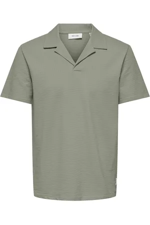 Only & Sons Onskian reg seersucker resort polo 22032818 seagrass