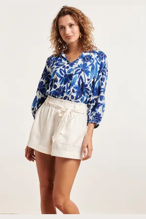 Smashed Lemon 24378 dames top met bloemenprintcrochet detail |