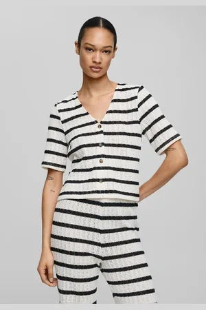 Moss Copenhagen Kenja top 2/4 mouw gestreept