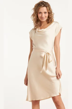Smashed Lemon 25213 waterfall styled satijn jurk |