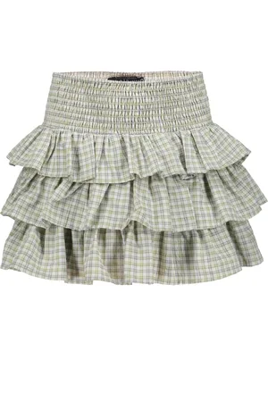 Frankie & Liberty Zomer skort ruffel meisjes groen geruit rosie