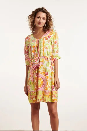 Smashed Lemon 24374 dames korte jurk met ornament print |